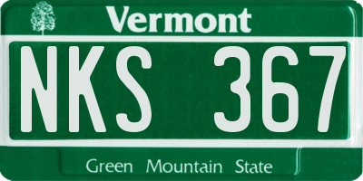 VT license plate NKS367