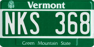 VT license plate NKS368