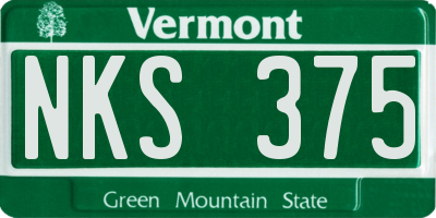 VT license plate NKS375
