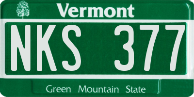 VT license plate NKS377