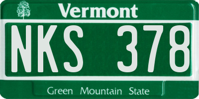 VT license plate NKS378