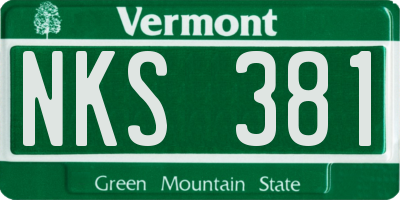 VT license plate NKS381