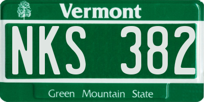 VT license plate NKS382