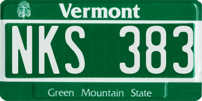 VT license plate NKS383