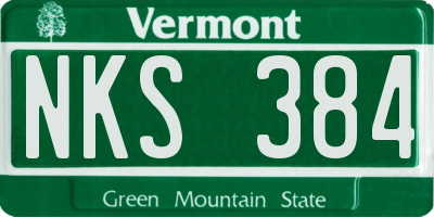 VT license plate NKS384