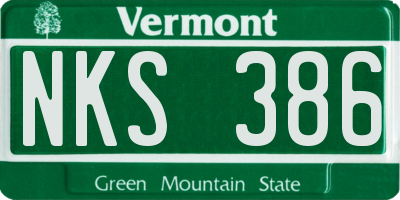 VT license plate NKS386