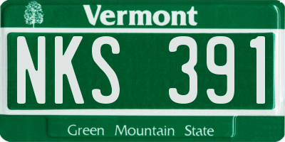 VT license plate NKS391