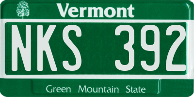 VT license plate NKS392