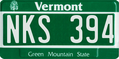 VT license plate NKS394