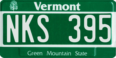 VT license plate NKS395