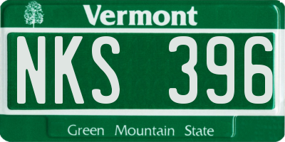 VT license plate NKS396