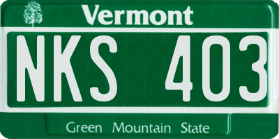 VT license plate NKS403