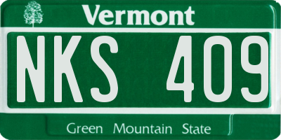 VT license plate NKS409