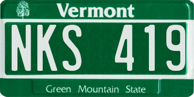 VT license plate NKS419