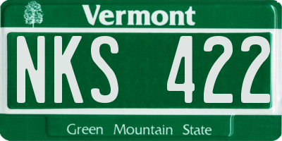 VT license plate NKS422