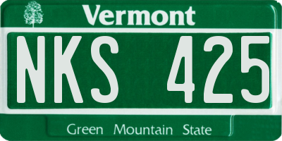 VT license plate NKS425