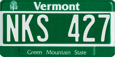 VT license plate NKS427
