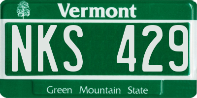 VT license plate NKS429
