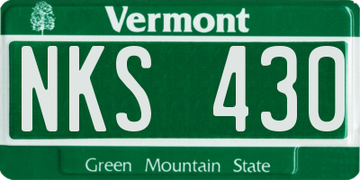 VT license plate NKS430