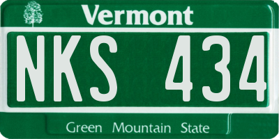 VT license plate NKS434