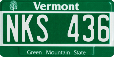 VT license plate NKS436