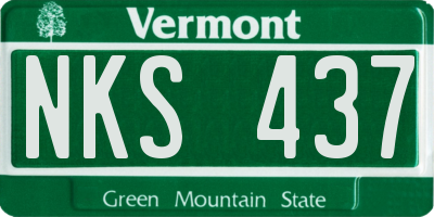 VT license plate NKS437
