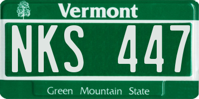 VT license plate NKS447