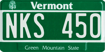 VT license plate NKS450