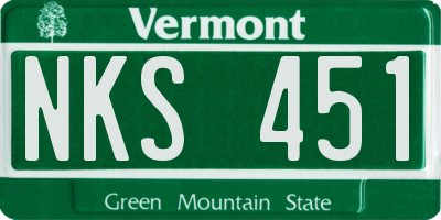 VT license plate NKS451