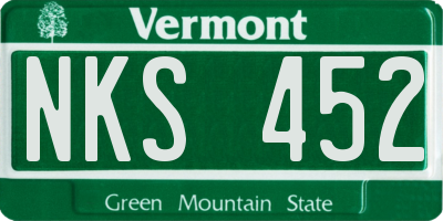 VT license plate NKS452