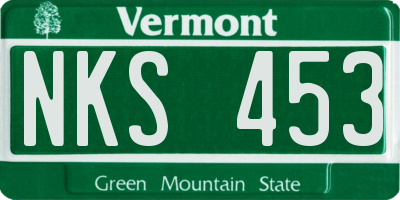VT license plate NKS453