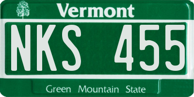 VT license plate NKS455