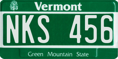 VT license plate NKS456