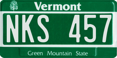 VT license plate NKS457