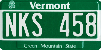 VT license plate NKS458