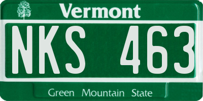 VT license plate NKS463