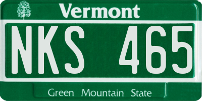 VT license plate NKS465
