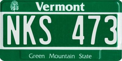 VT license plate NKS473