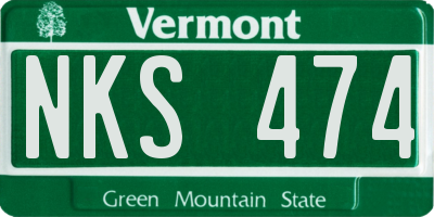 VT license plate NKS474