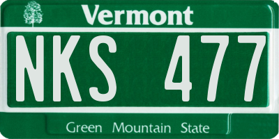 VT license plate NKS477