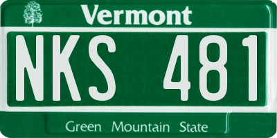 VT license plate NKS481