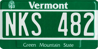 VT license plate NKS482