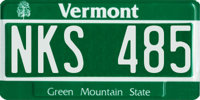 VT license plate NKS485