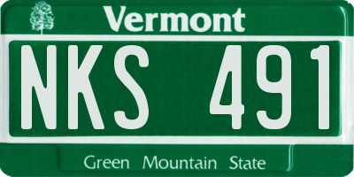 VT license plate NKS491