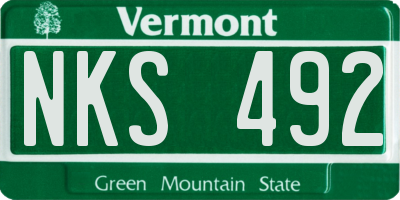 VT license plate NKS492
