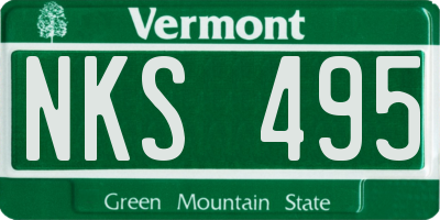 VT license plate NKS495