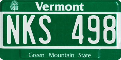 VT license plate NKS498