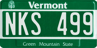 VT license plate NKS499