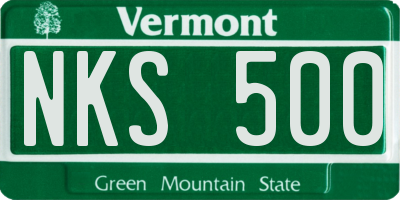 VT license plate NKS500