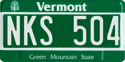 VT license plate NKS504